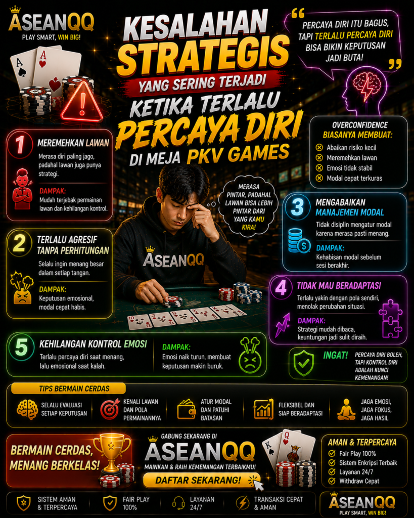 Kesalahan Strategis yang Sering Terjadi Ketika Terlalu Percaya Diri di Meja PKV Games b08e0d54 08f3 4953 bea7 cb6778b9f3d7
